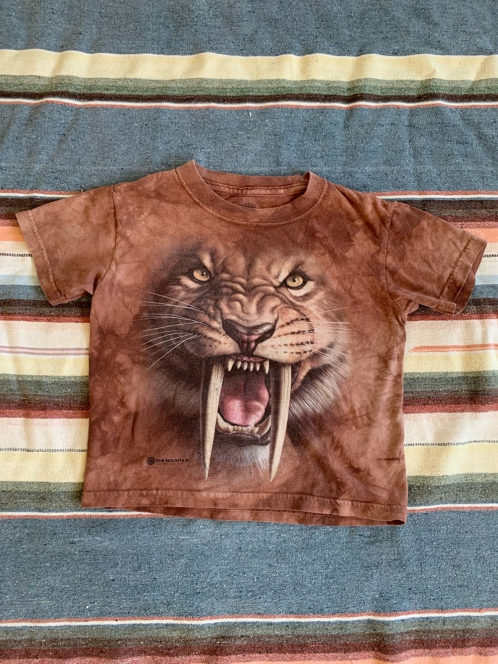 Kids The Mountain Saber Tooth Tiger La Brea Tar Potts and Museum Tee XS
